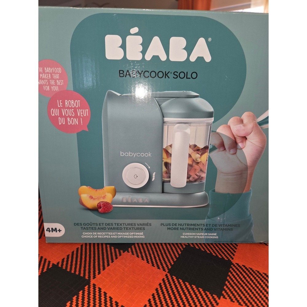 BEABA Babycook Solo 4-in-1 Baby Food Maker Steamer Blender Eucalyptus Green NEW